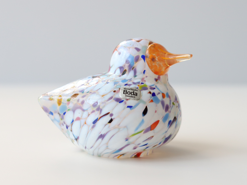 Boda Bird M Bertil Vallien（バーティル・ヴァリーン）│ 北欧 スウェーデン ヴィンテージ 鳥 ガラス オブジェ ホワイト
