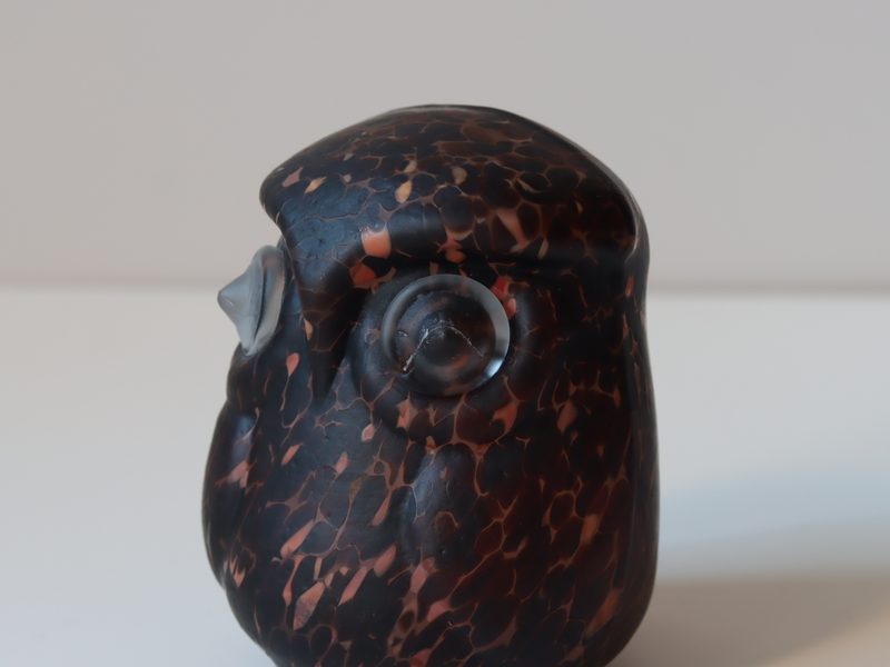 Boda（ボダ） Owls S ガラスフクロウ オブジェ ブラック / Bertil Vallien ｜ 北欧ヴィンテージ スウェーデン