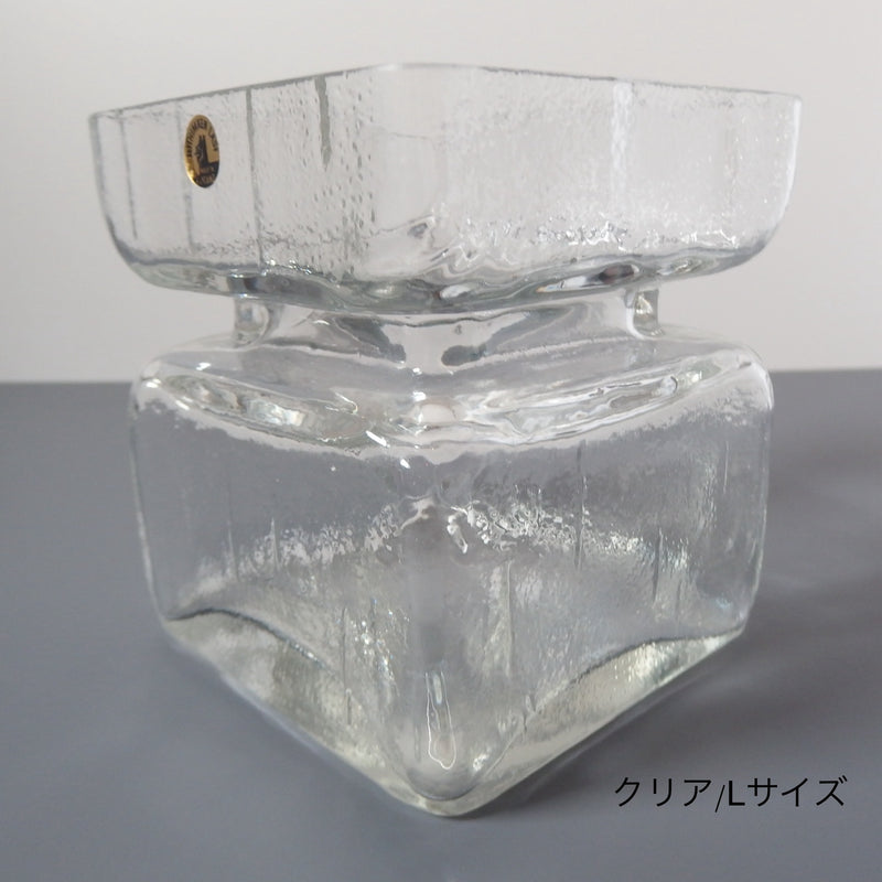 Riihimaen Lasi （リーヒマエンラシ） Helena Tynell（ヘレナ・ティネル）Pala （パラ）Lサイズ ライトブルー H11.5cm │ 北欧 フィンランド ヴィンテージ 花瓶 ガラス