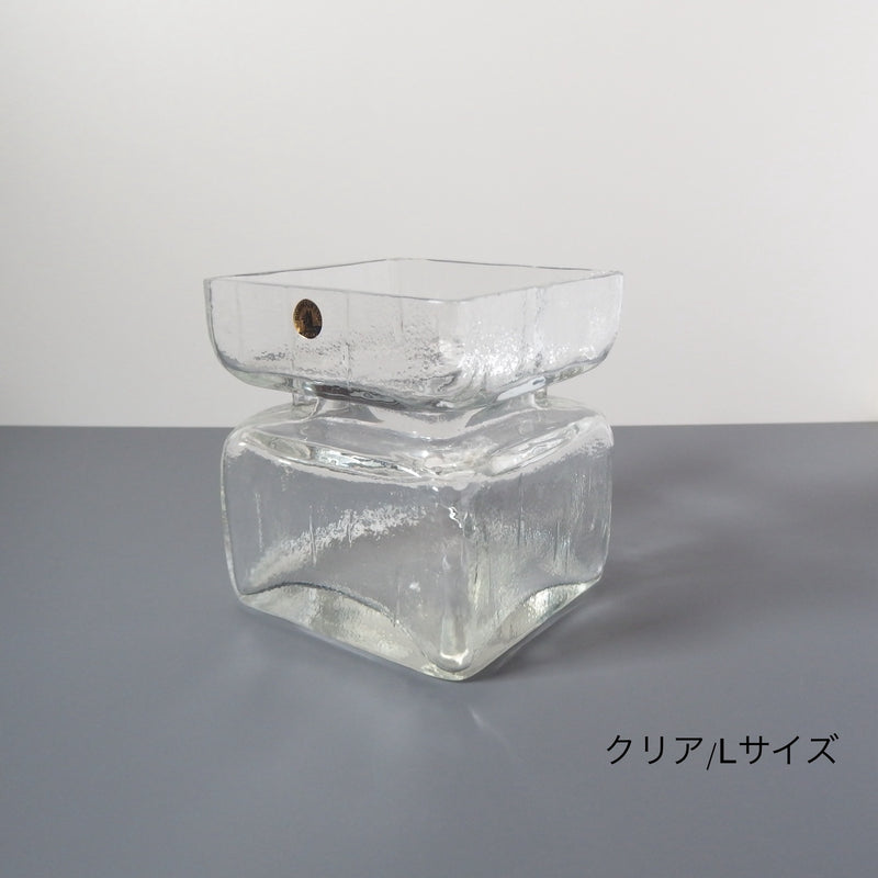 Riihimaen Lasi （リーヒマエンラシ） Helena Tynell（ヘレナ・ティネル）Pala （パラ）Lサイズ ライトブルー H11.5cm │ 北欧 フィンランド ヴィンテージ 花瓶 ガラス