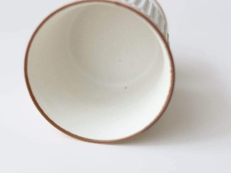 tone. goblet シイナナナエ 白マット M J75 ストライプ │ 日本 陶磁器 ゴブレット