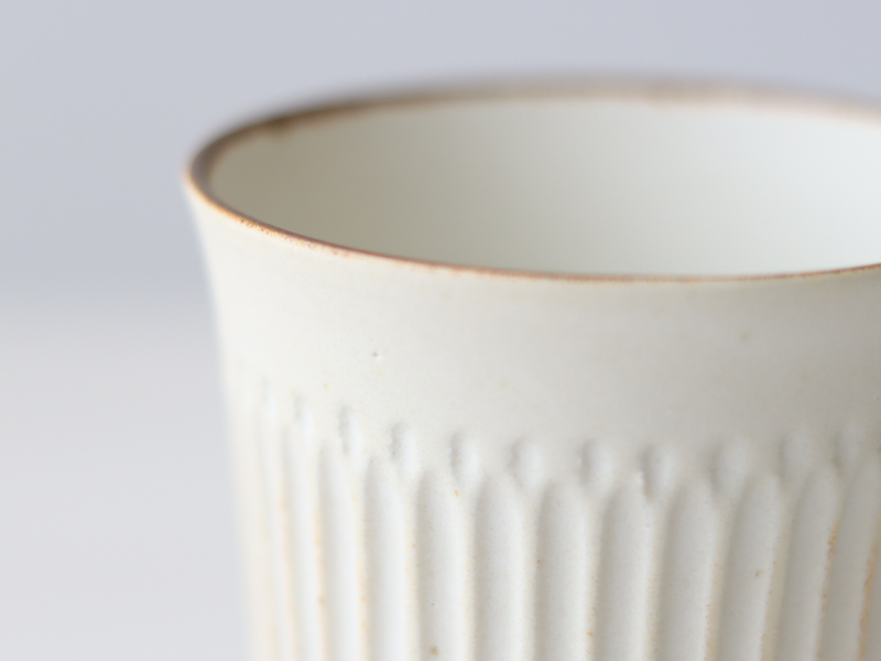 tone. goblet シイナナナエ 白マット M J75 ストライプ │ 日本 陶磁器 ゴブレット