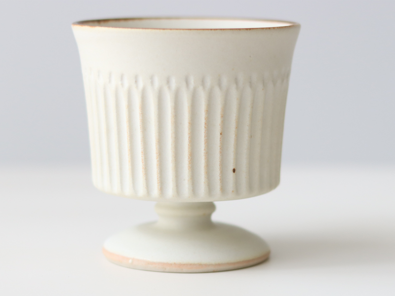 tone. goblet シイナナナエ 白マット M J75 ストライプ │ 日本 陶磁器 ゴブレット