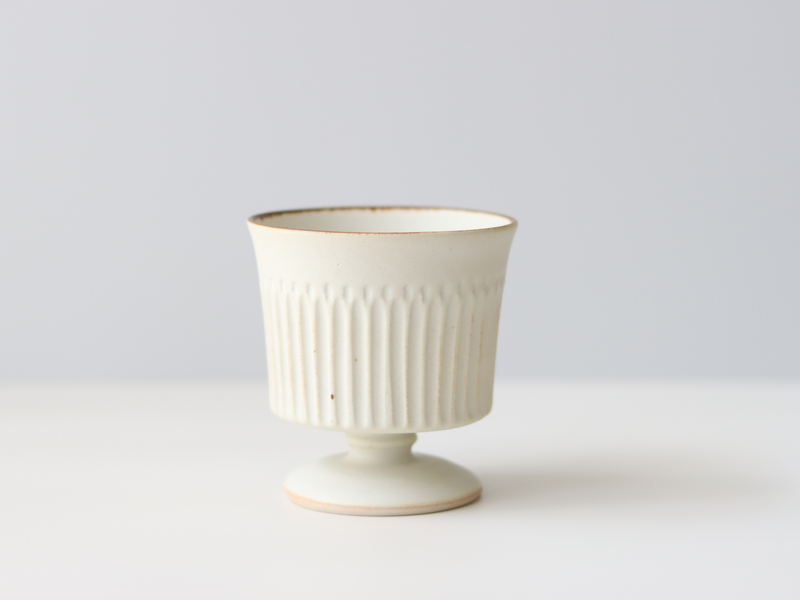 tone. goblet シイナナナエ 白マット M J75 ストライプ │ 日本 陶磁器 ゴブレット