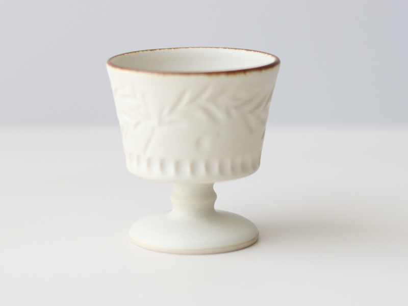 tone. goblet シイナナナエ 白マット S J76 リーフ │ 日本 陶磁器 ゴブレット