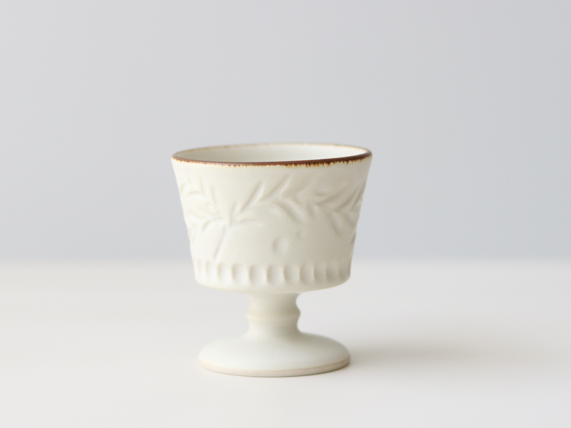 tone. goblet シイナナナエ 白マット S J76 リーフ │ 日本 陶磁器 ゴブレット