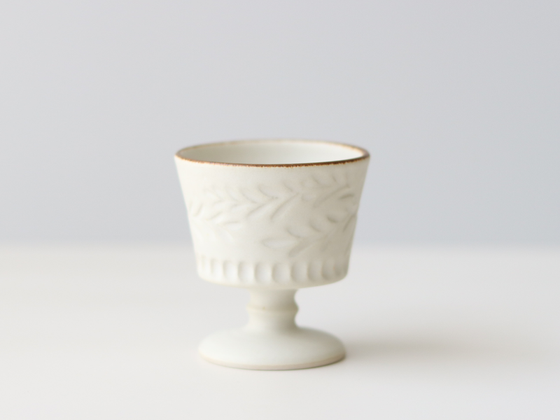 tone. goblet シイナナナエ 白マット S J76 リーフ │ 日本 陶磁器 ゴブレット