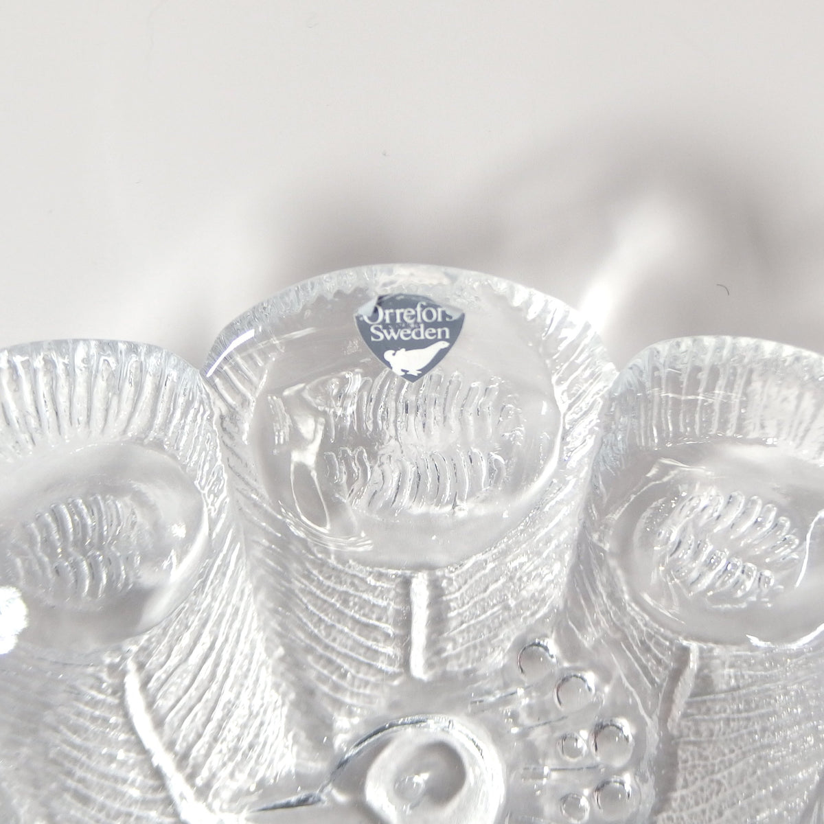 【北欧 スウェーデン ヴィンテージ】Orrefors （オレフォス） glass plate peacook