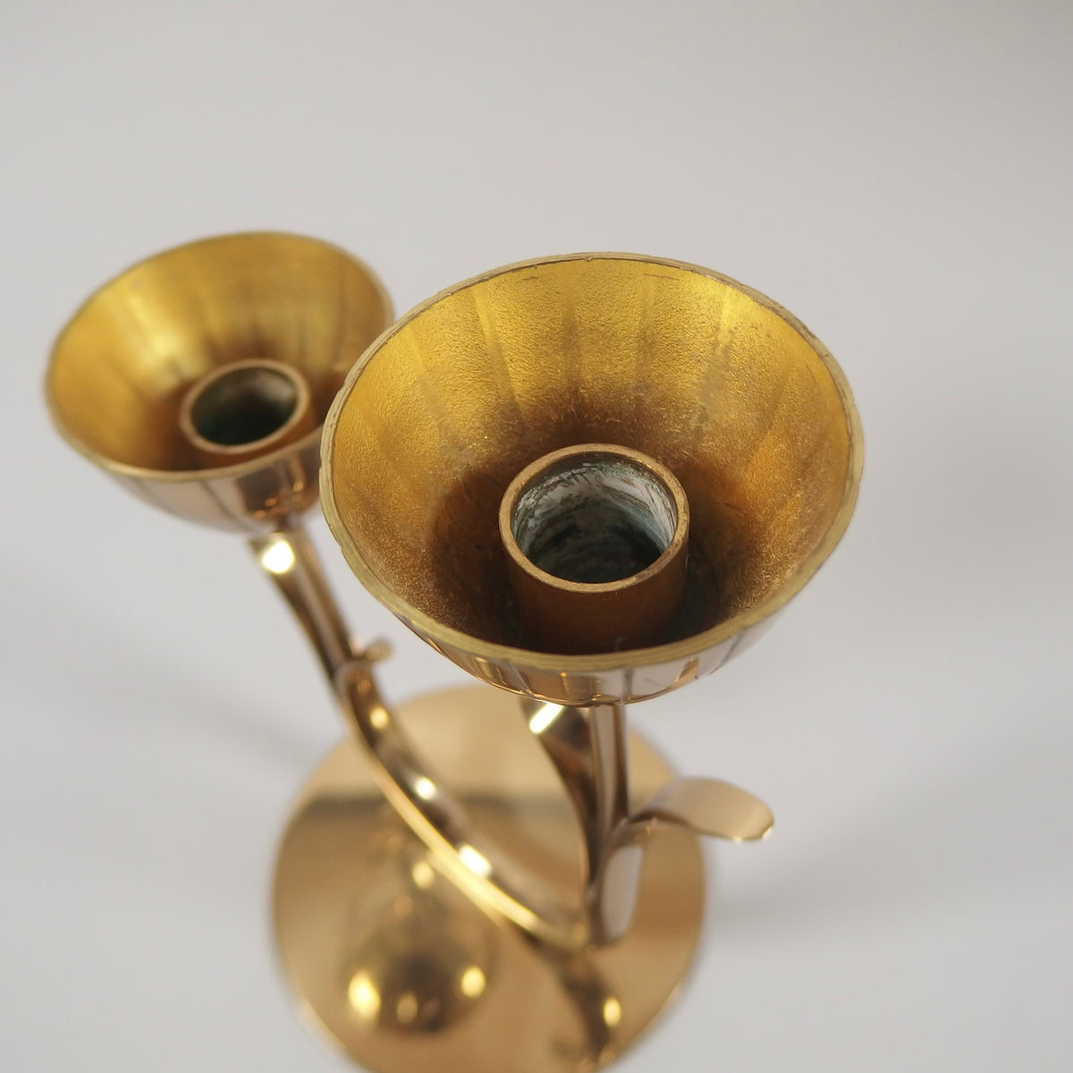 【北欧 スウェーデン ヴィンテージ】Ystad metall （イースタッド・メタル） candle stand tulip brass