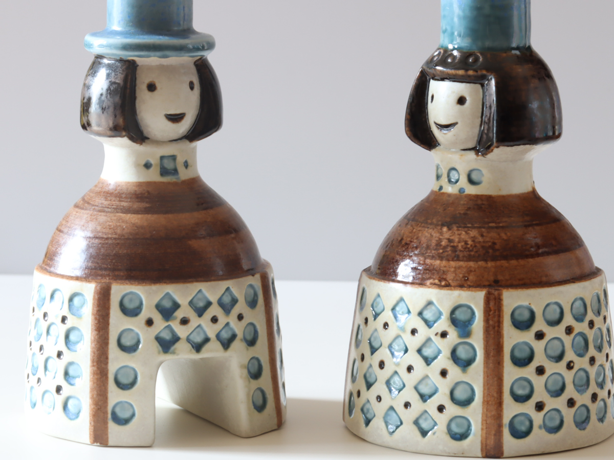 Gustavsberg（グスタフスベリ） Brud & Brudgum キャンドルホルダー 2体セット / Britt-Louise Sundell｜ 北欧ヴィンテージ スウェーデン