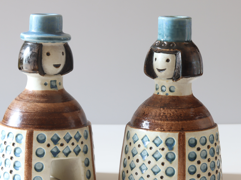 Gustavsberg（グスタフスベリ） Brud & Brudgum キャンドルホルダー 2体セット / Britt-Louise Sundell｜ 北欧ヴィンテージ スウェーデン