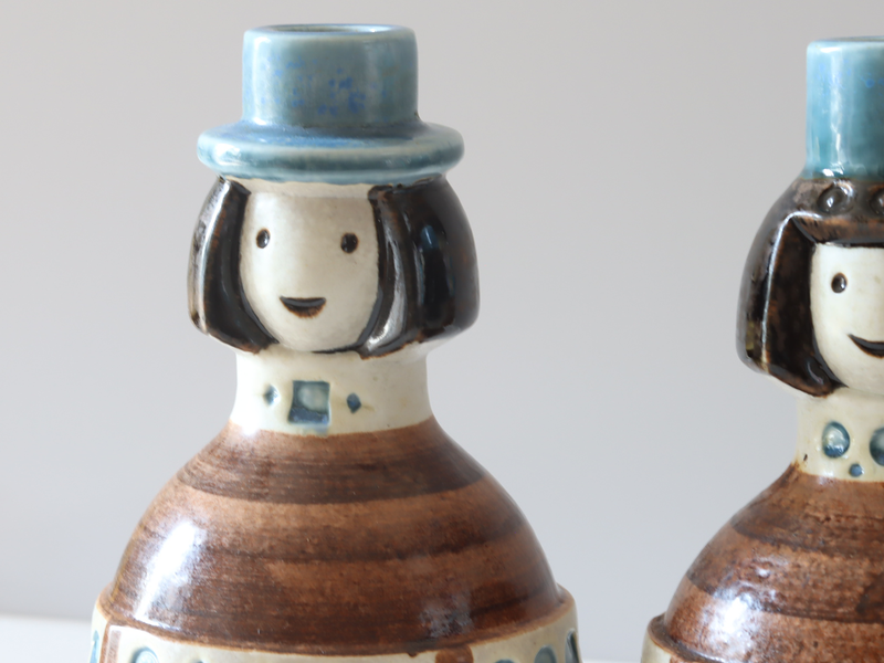 Gustavsberg（グスタフスベリ） Brud & Brudgum キャンドルホルダー 2体セット / Britt-Louise Sundell｜ 北欧ヴィンテージ スウェーデン