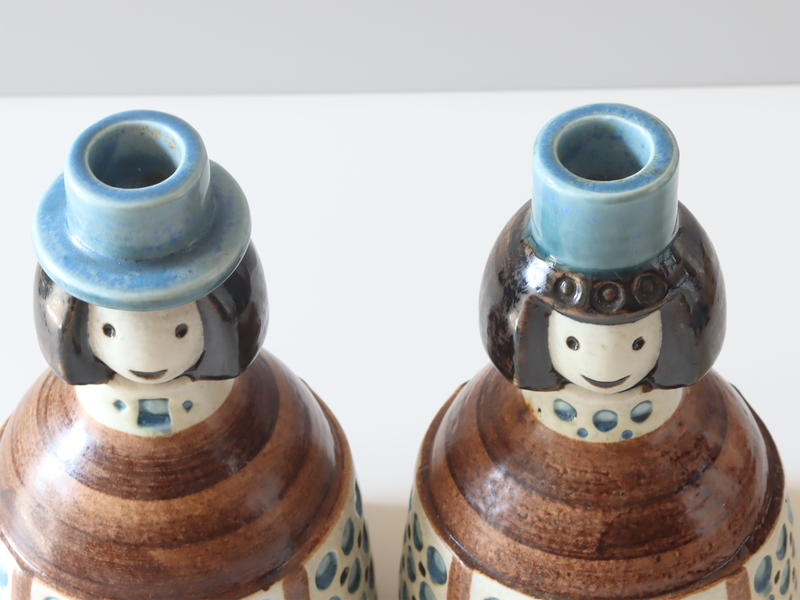 Gustavsberg（グスタフスベリ） Brud & Brudgum キャンドルホルダー 2体セット / Britt-Louise Sundell｜ 北欧ヴィンテージ スウェーデン