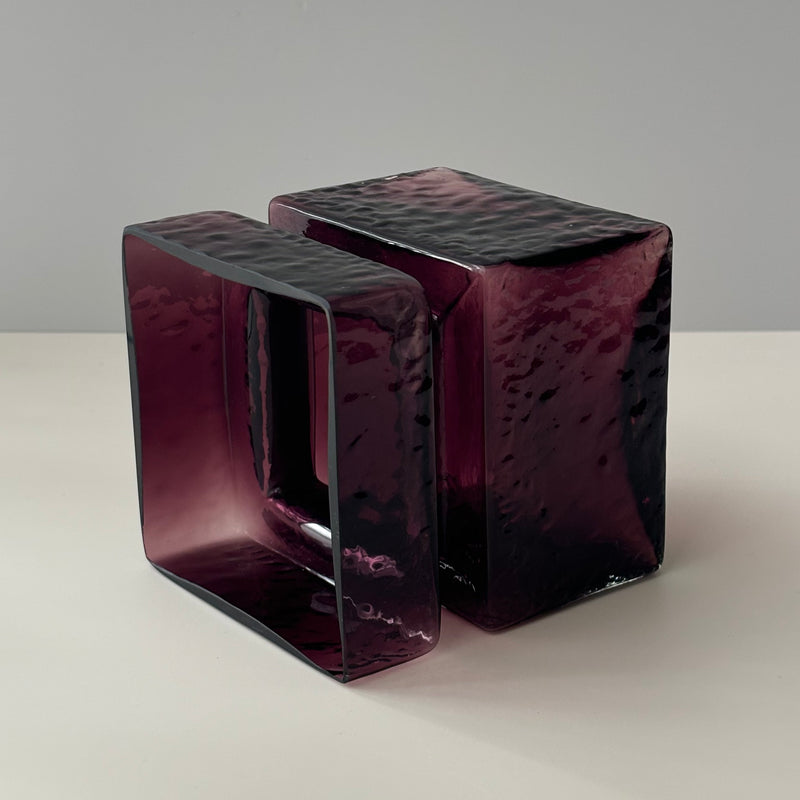 Riihimaen Lasi （リーヒマエンラシ） Helena Tynell（ヘレナ・ティネル）Pala （パラ）Lサイズ ライトブルー H11.5cm │ 北欧 フィンランド ヴィンテージ 花瓶 ガラス