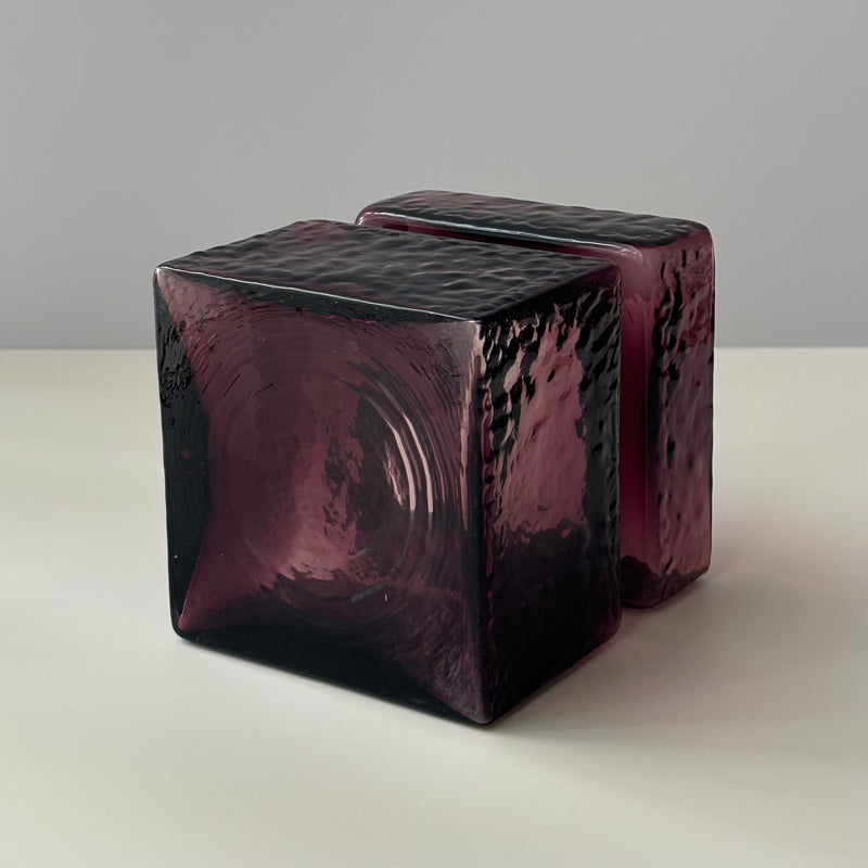 Riihimaen Lasi （リーヒマエンラシ） Helena Tynell（ヘレナ・ティネル）Pala （パラ）Lサイズ ライトブルー H11.5cm │ 北欧 フィンランド ヴィンテージ 花瓶 ガラス