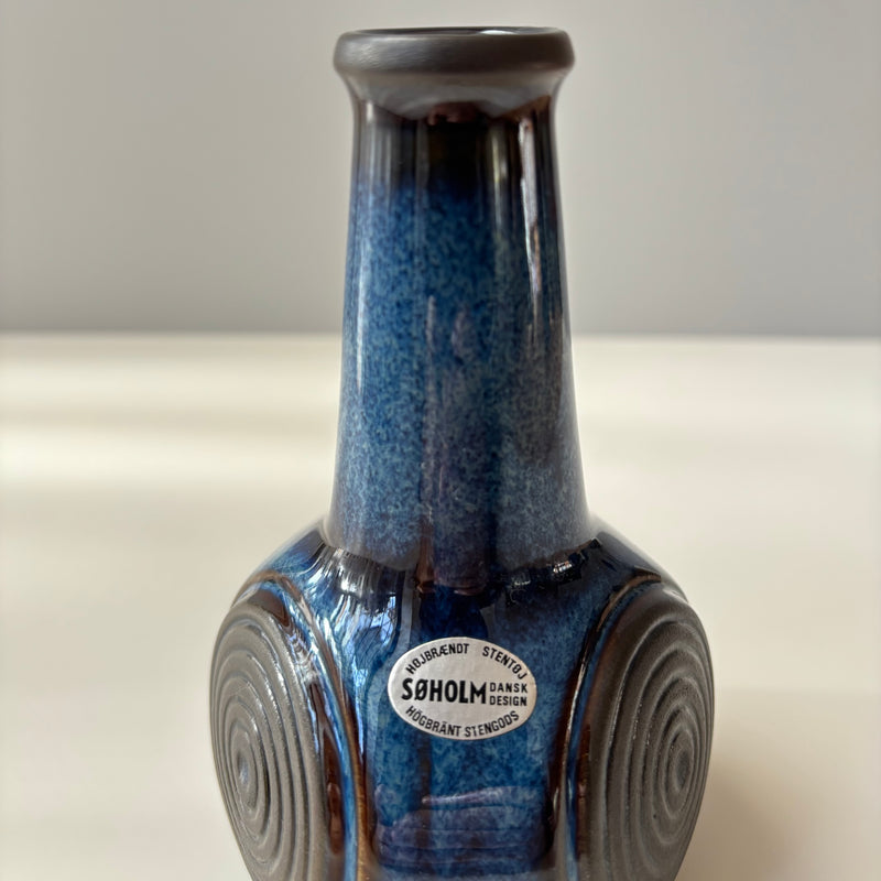 Soholm （スーホルム） vase blue │ 北欧ヴィンテージ デンマーク 花瓶 陶磁器