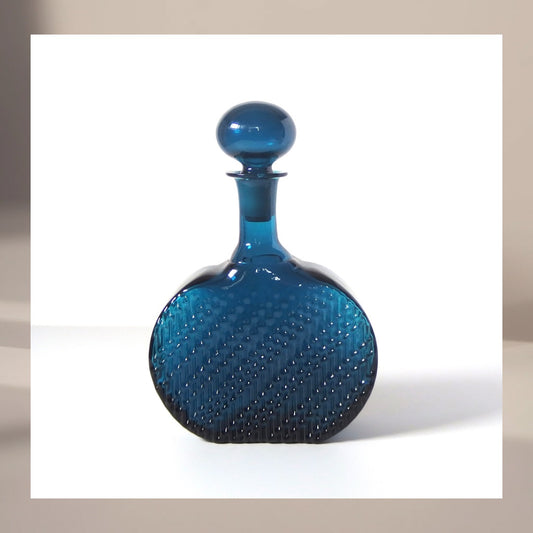 【北欧 フィンランド ヴィンテージ】Riihimaen Lasi （リーヒマエン・ラシ） Flindari 1709（フリンダリ）bottle turquoise