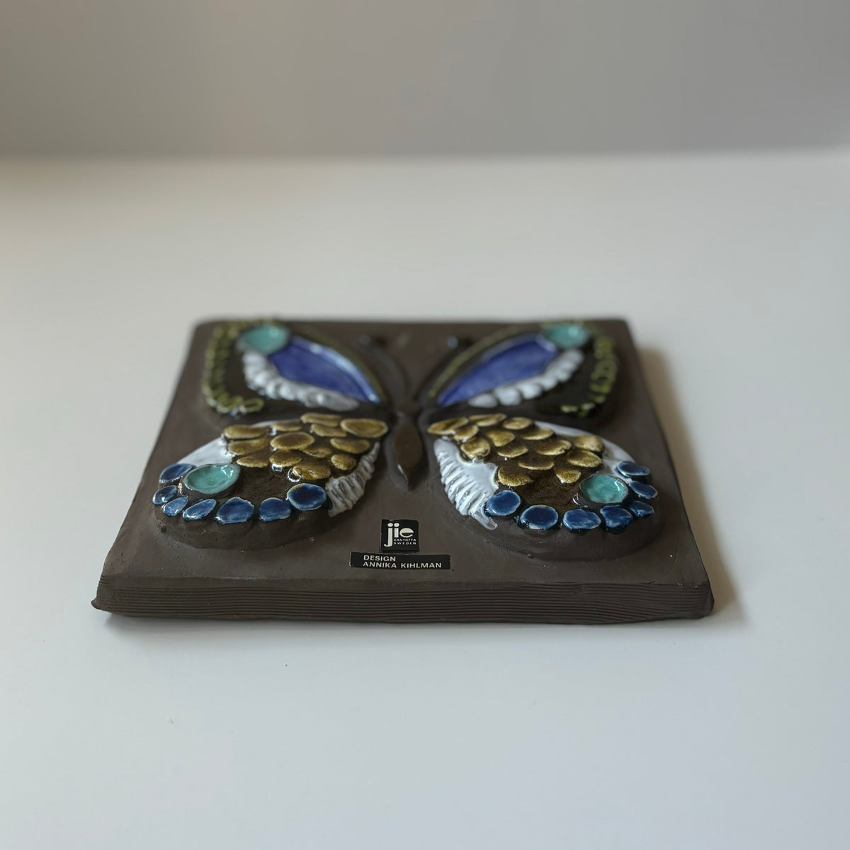Jie Gantofta （ジィ・ガントフタ） wall plate butterfly │ 北欧 スウェーデン ヴィンテージ 壁掛けプレート 蝶 陶磁器