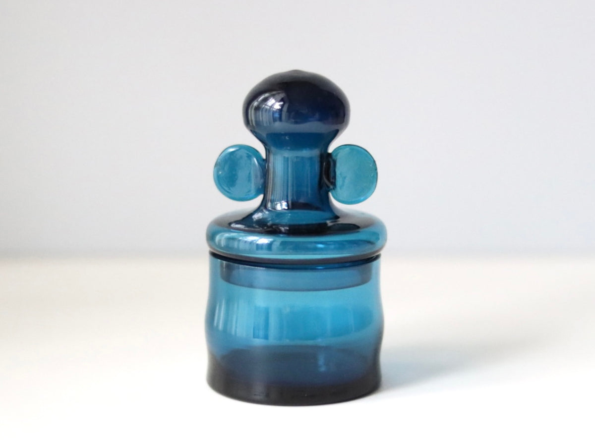【北欧 スウェーデン ヴィンテージ】Kosta Boda （コスタ・ボダ） Bertil Vallien（バーティル・ヴァリーン） candy pot blue