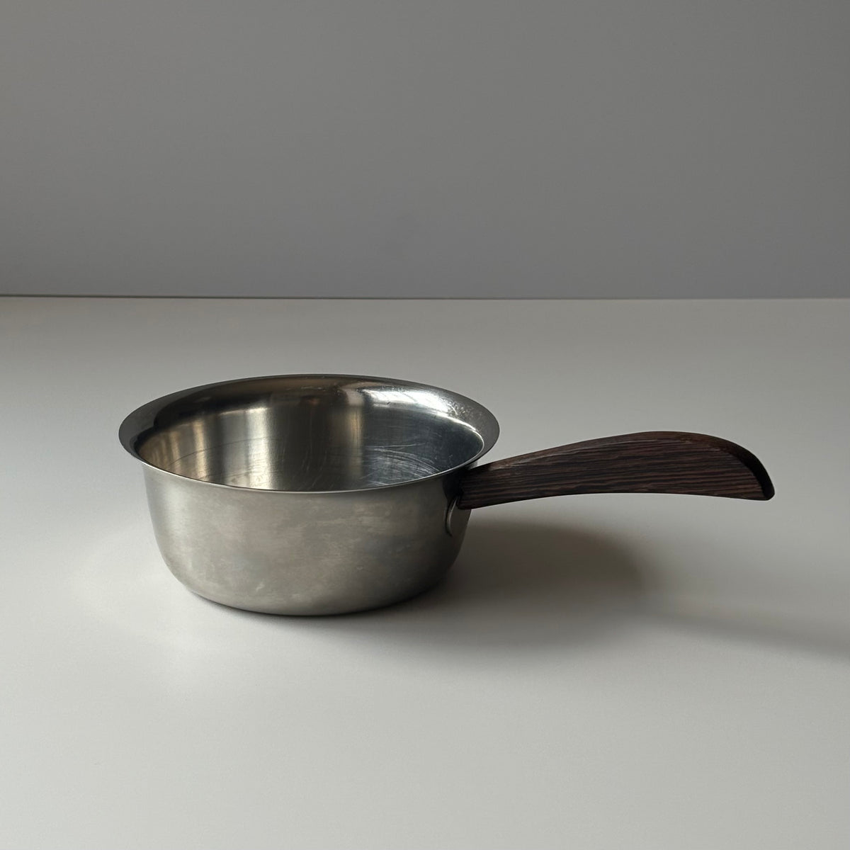 Teak butter pourer │ 北欧ヴィンテージ デンマーク チーク/ステンレス バターパン 陶磁器