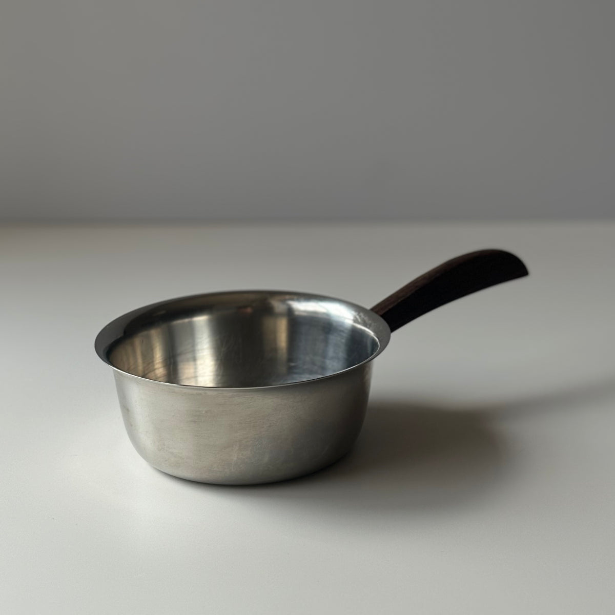 Teak butter pourer │ 北欧ヴィンテージ デンマーク チーク/ステンレス バターパン 陶磁器