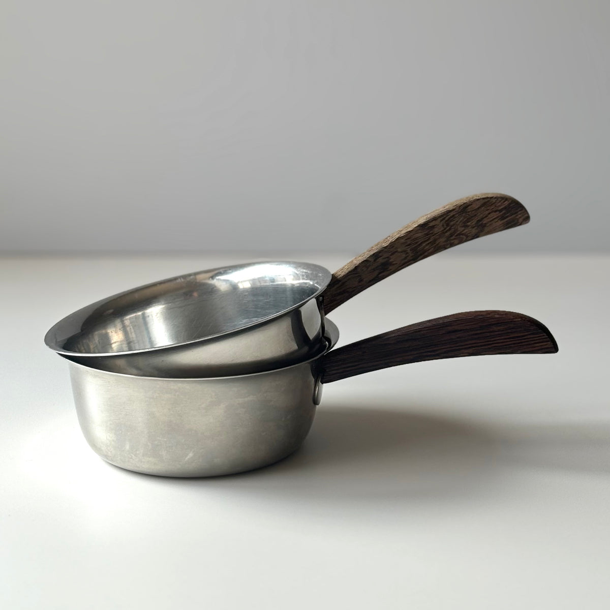 Teak butter pourer │ 北欧ヴィンテージ デンマーク チーク/ステンレス バターパン 陶磁器