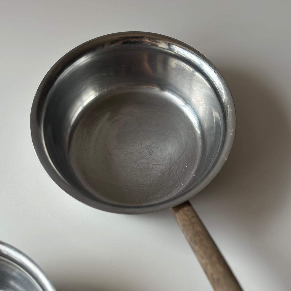 Teak butter pourer │ 北欧ヴィンテージ デンマーク チーク/ステンレス バターパン 陶磁器