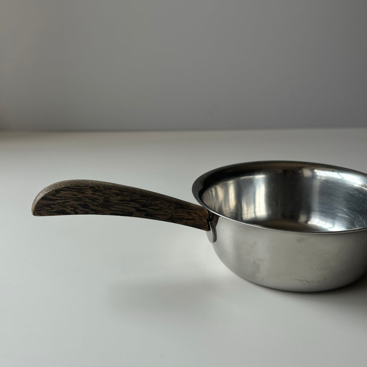 Teak butter pourer │ 北欧ヴィンテージ デンマーク チーク/ステンレス バターパン 陶磁器