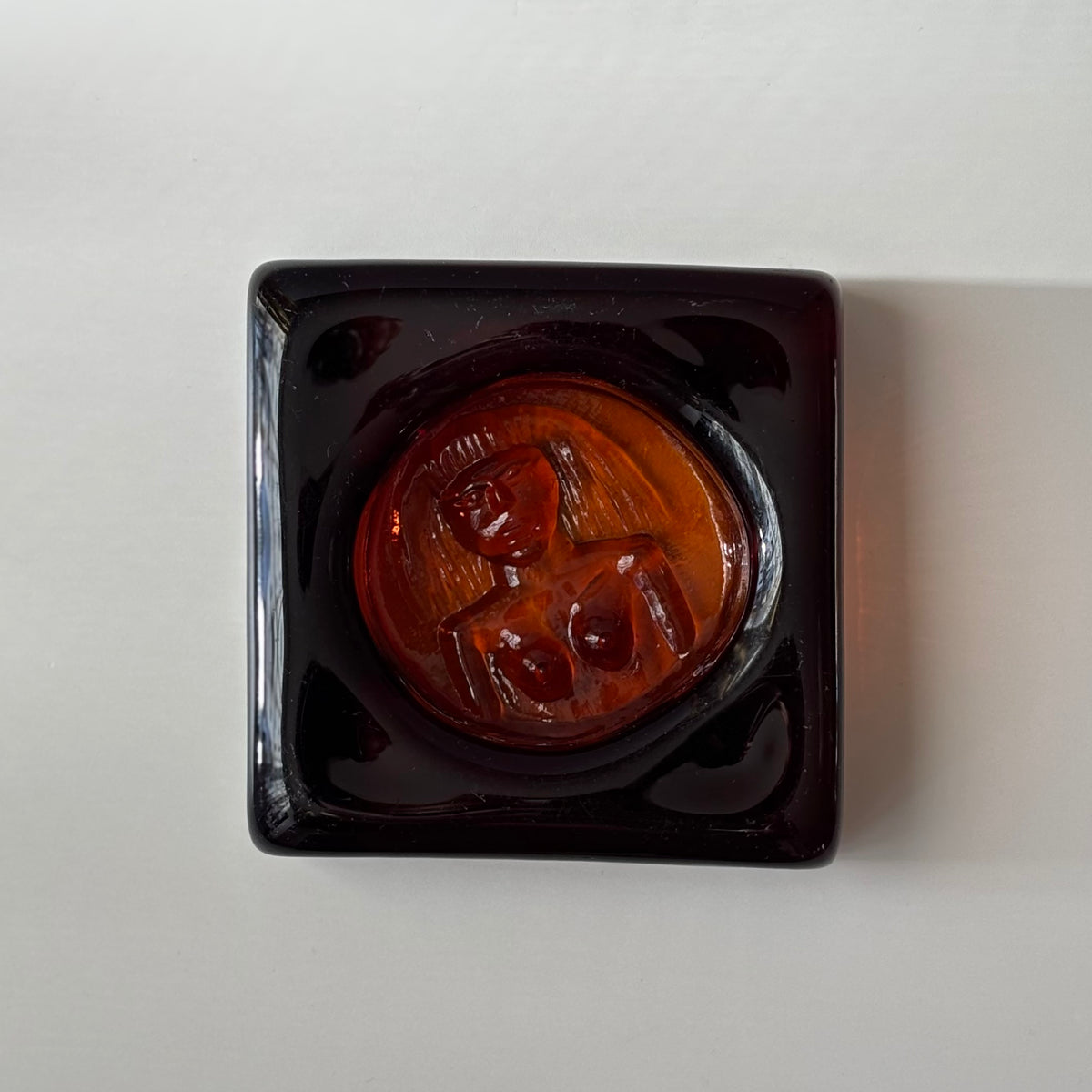 【北欧 スウェーデン ヴィンテージ】Boda （ボダ）Erik Höglund（エリック・ホグラン）ashtray amber women