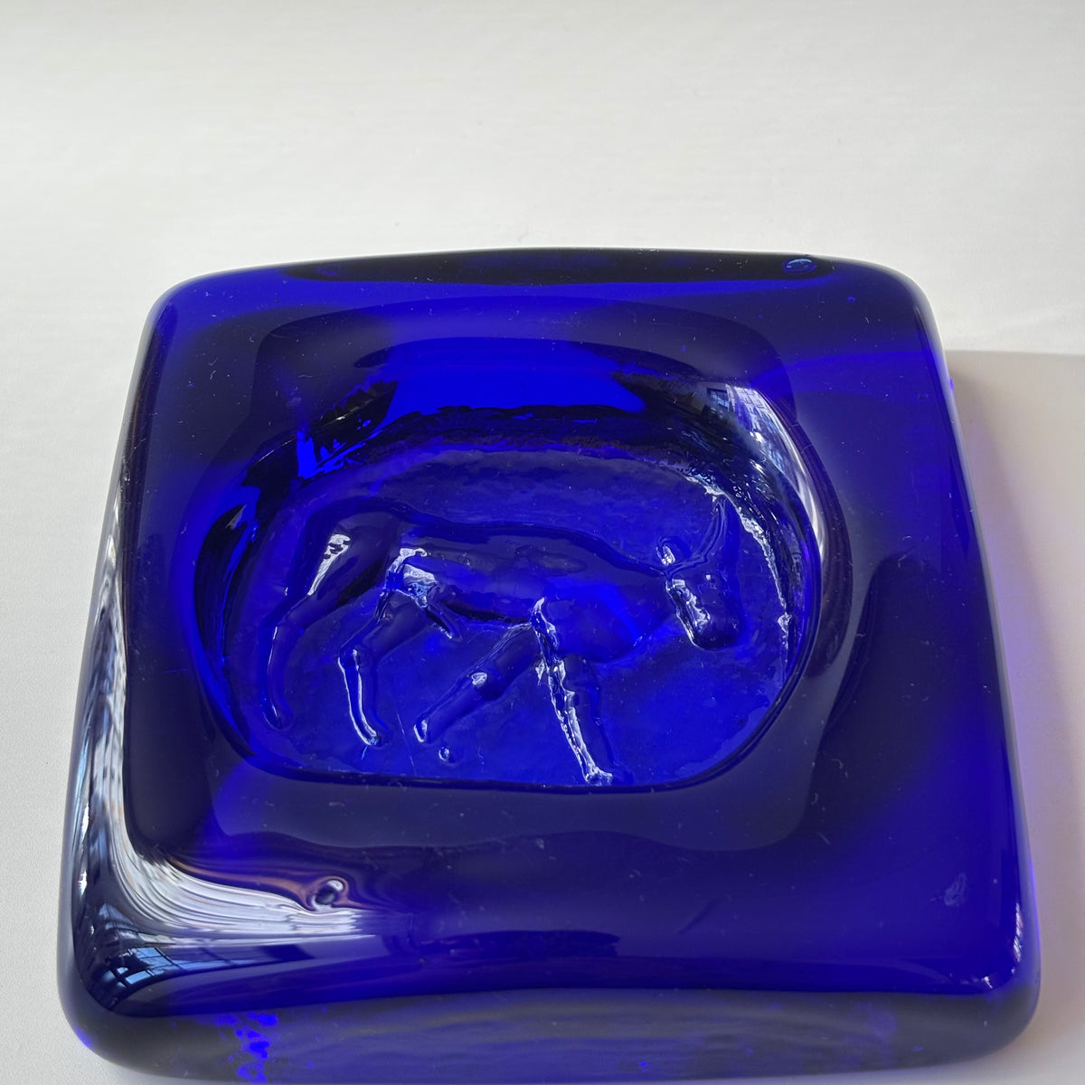 【北欧 スウェーデン ヴィンテージ】Boda （ボダ）Erik Höglund（エリック・ホグラン）ashtray blue cow