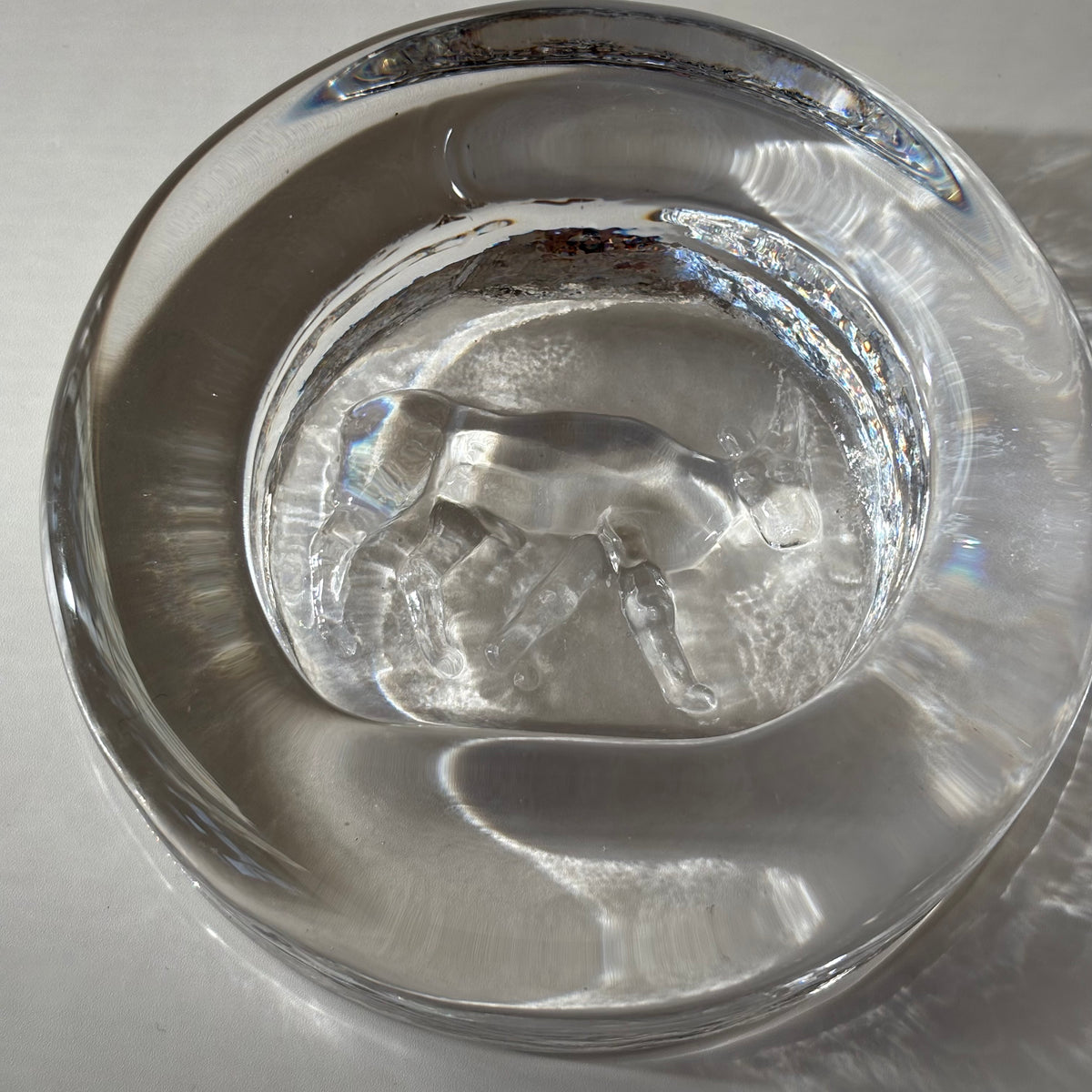 【北欧 スウェーデン ヴィンテージ】Boda （ボダ）Erik Höglund（エリック・ホグラン）ashtray clear cow