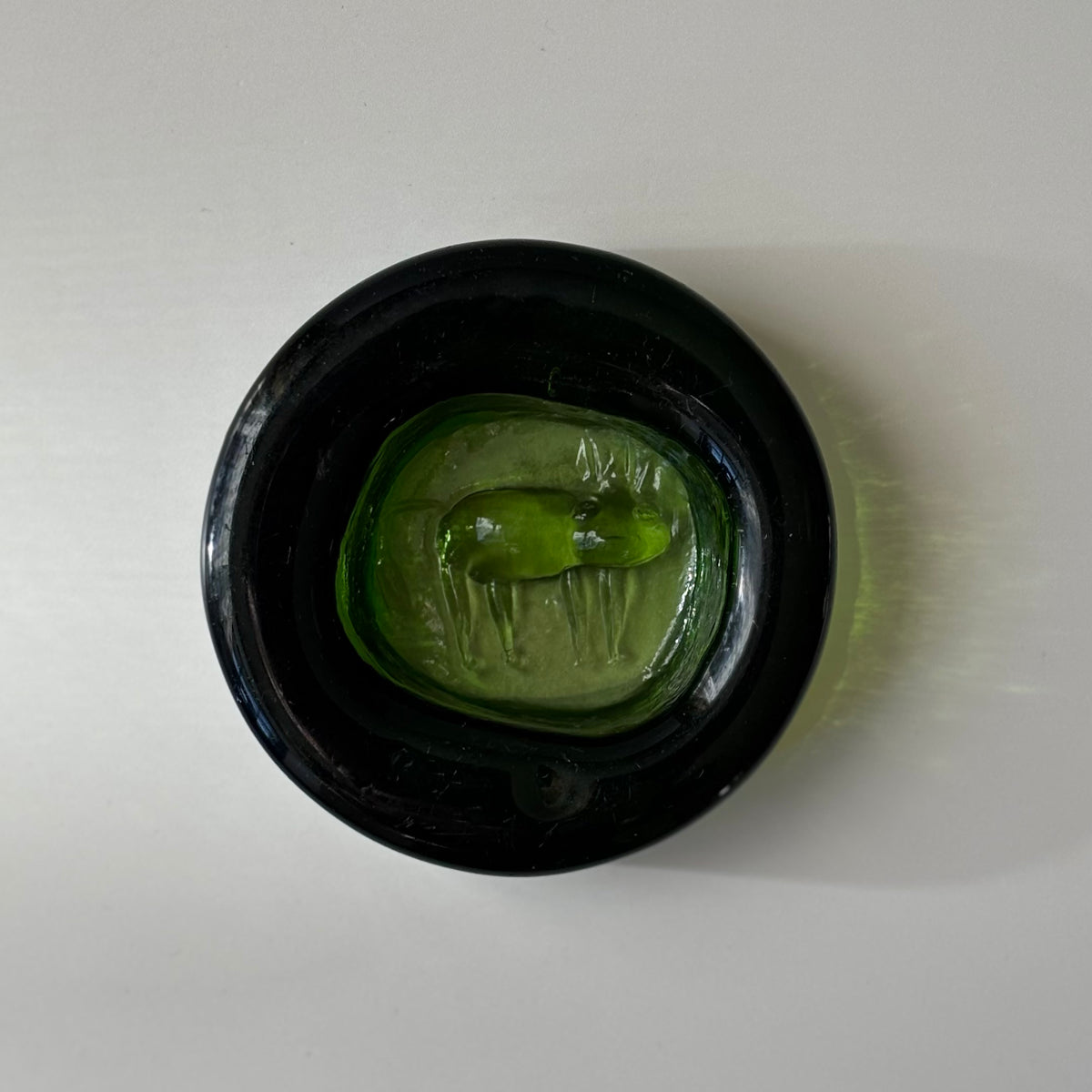 Boda （ボダ）Erik Höglund（エリック・ホグラン）ashtray green cat │ 北欧 スウェーデン ヴィンテージ アッシュトレイ 猫 グリーン ガラス 1776