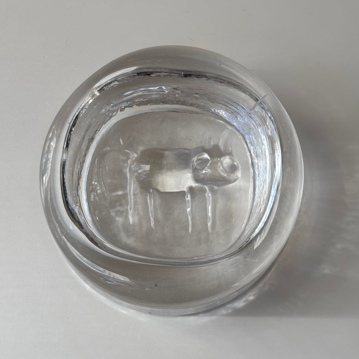 Boda （ボダ）Erik Höglund（エリック・ホグラン）ashtray clear cat │ 北欧 スウェーデン ヴィンテージ アッシュトレイ 猫 クリア ガラス 1778