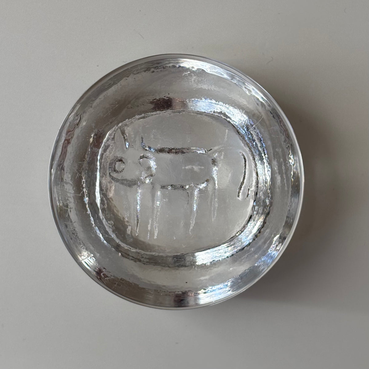 Boda （ボダ）Erik Höglund（エリック・ホグラン）ashtray clear cat │ 北欧 スウェーデン ヴィンテージ アッシュトレイ 猫 クリア ガラス 1778