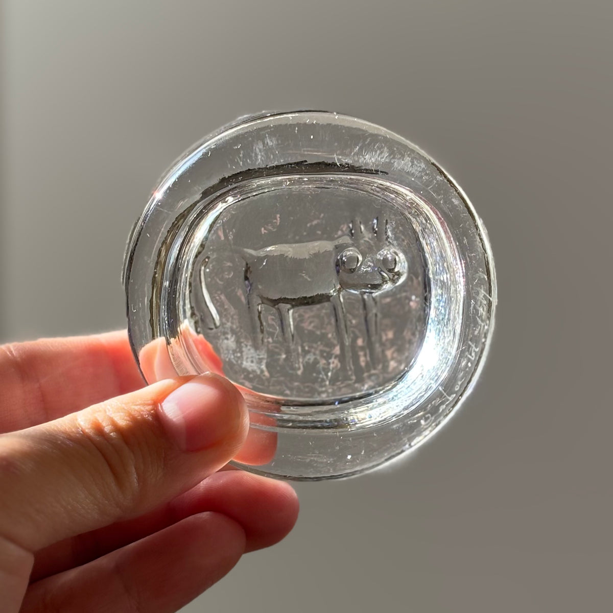 Boda （ボダ）Erik Höglund（エリック・ホグラン）ashtray clear cat │ 北欧 スウェーデン ヴィンテージ アッシュトレイ 猫 クリア ガラス 1778