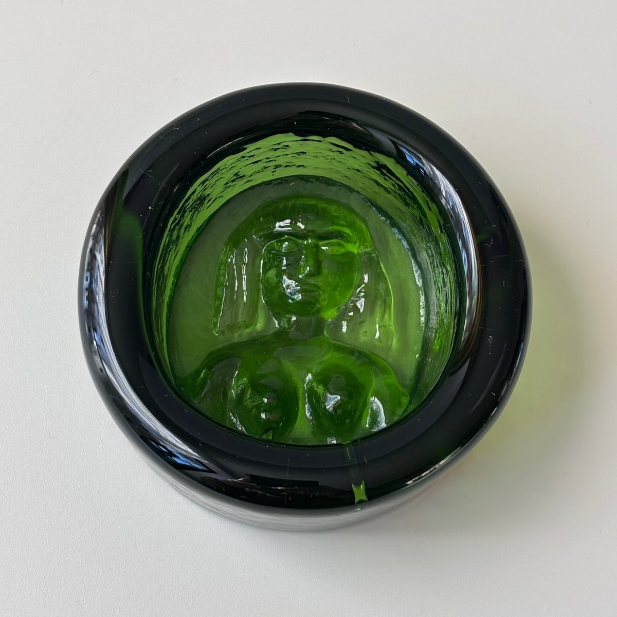 Boda （ボダ）Erik Höglund（エリック・ホグラン）ashtray green women │ 北欧 スウェーデン ヴィンテージ アッシュトレイ 女性 グリーン ガラス 1779