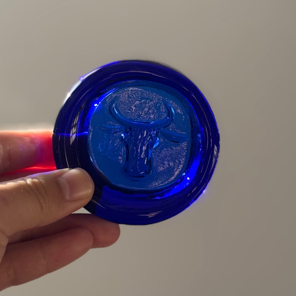 Boda （ボダ）Erik Höglund（エリック・ホグラン）ashtray blue cow │ 北欧 スウェーデン ヴィンテージ アッシュトレイ 牛 ブルー ガラス 1780