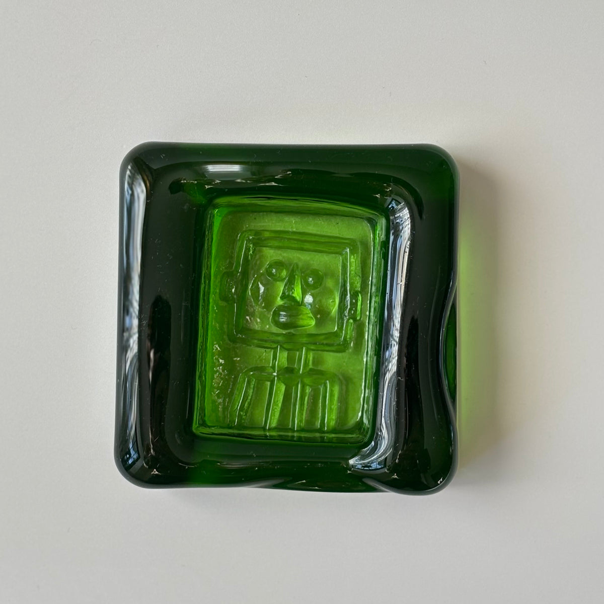 Boda （ボダ）Erik Höglund（エリック・ホグラン）ashtray green human │ 北欧 スウェーデン ヴィンテージ アッシュトレイ 人 グリーン ガラス 1781