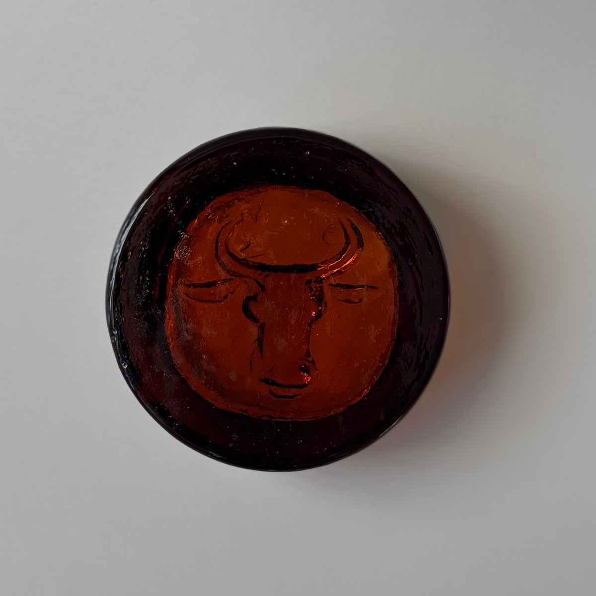 Boda （ボダ）Erik Höglund（エリック・ホグラン）ashtray amber cow │ 北欧 スウェーデン ヴィンテージ アッシュトレイ 牛 アンバー ガラス 1785