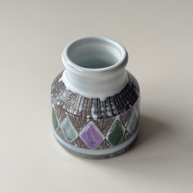 Laholm（ラホルム）vase harlequin │ 北欧ヴィンテージ デンマーク 花瓶 陶磁器