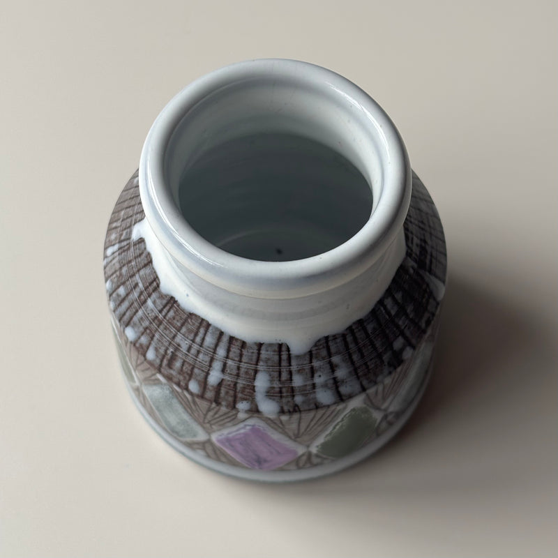 Laholm（ラホルム）vase harlequin │ 北欧ヴィンテージ デンマーク 花瓶 陶磁器