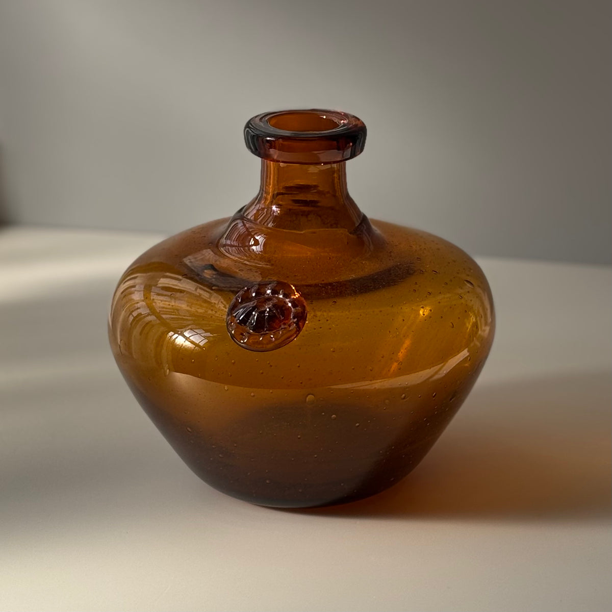 Boda （ボダ）Erik Höglund（エリック・ホグラン）vase amber │ 北欧 スウェーデン ヴィンテージ 花瓶 ガラス
