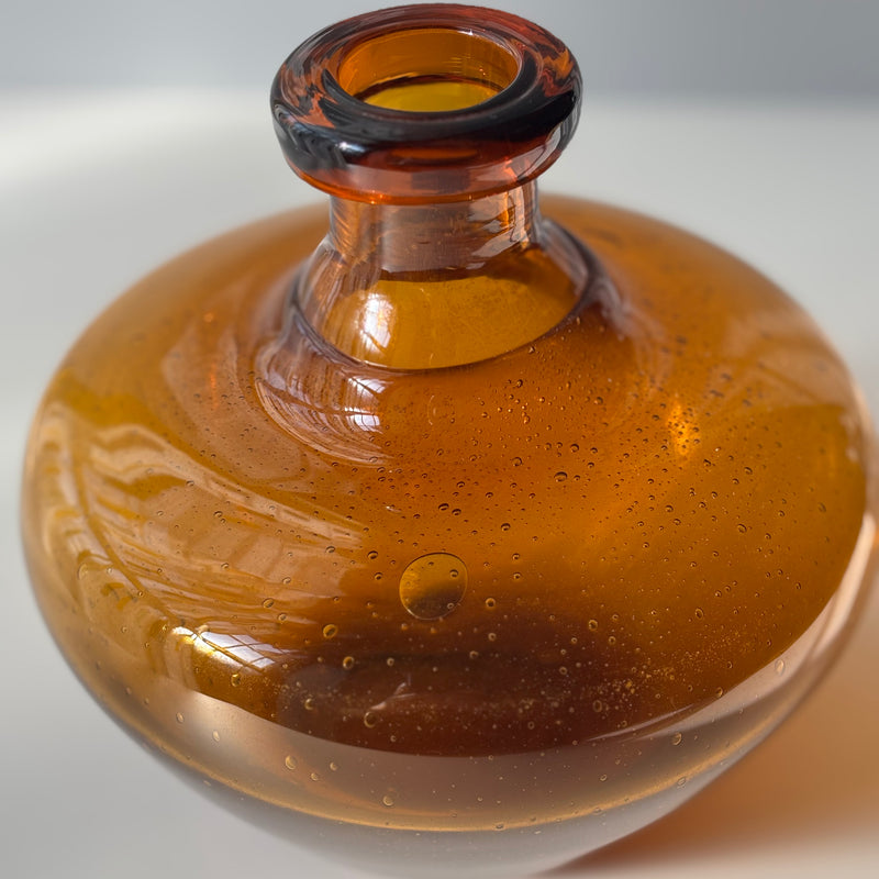 Boda（ボダ） フラワーベース アンバー H14cm / Erik Höglund ｜ 北欧ヴィンテージ スウェーデン