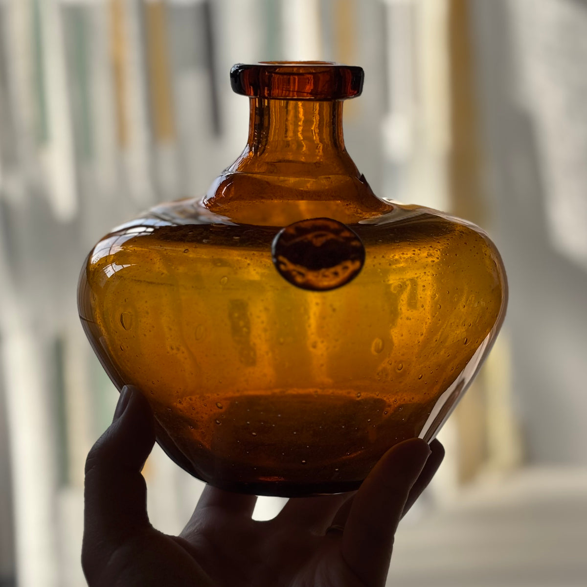 Boda （ボダ）Erik Höglund（エリック・ホグラン）vase amber │ 北欧 スウェーデン ヴィンテージ 花瓶 ガラス