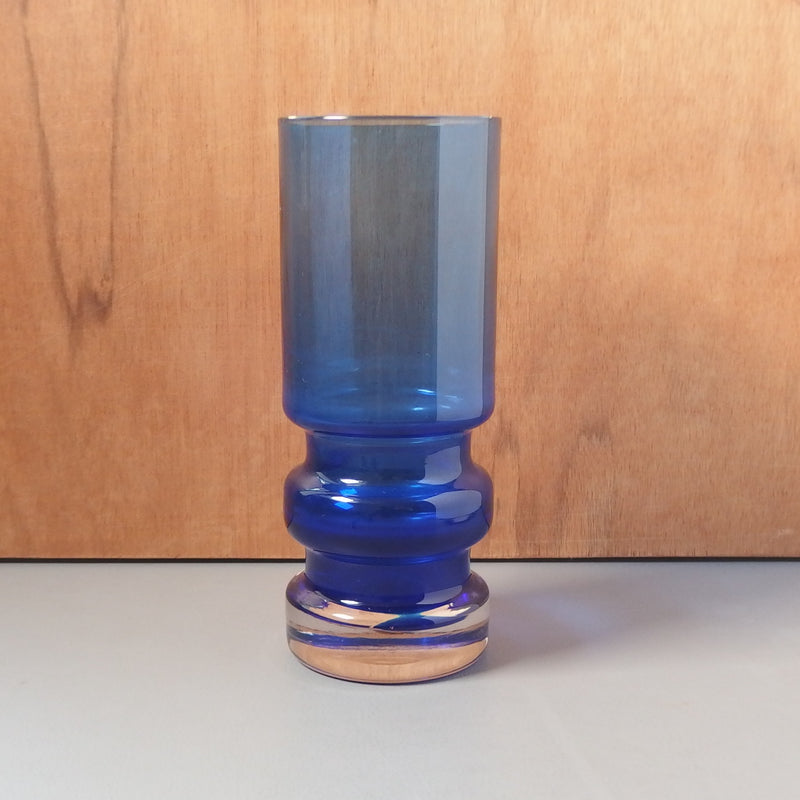 【北欧 ヴィンテージ】 Riihimaen Lasi （リーヒマエンラシ） vase blue