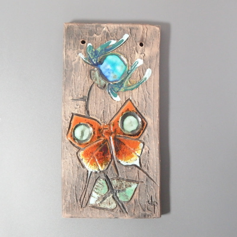 【北欧 ヴィンテージ】Tilgmans Keramik （ティルグマンズ ケラミック） wall plate butterfly