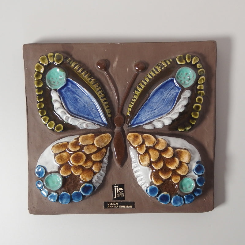 【北欧 スウェーデン ヴィンテージ】Jie Gantofta （ジィ・ガントフタ） wall plate butterfly
