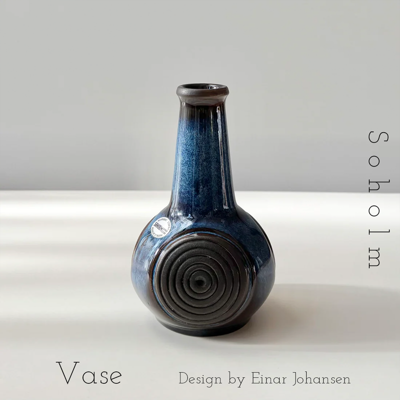 Soholm （スーホルム） vase blue │ 北欧ヴィンテージ デンマーク 花瓶 陶磁器