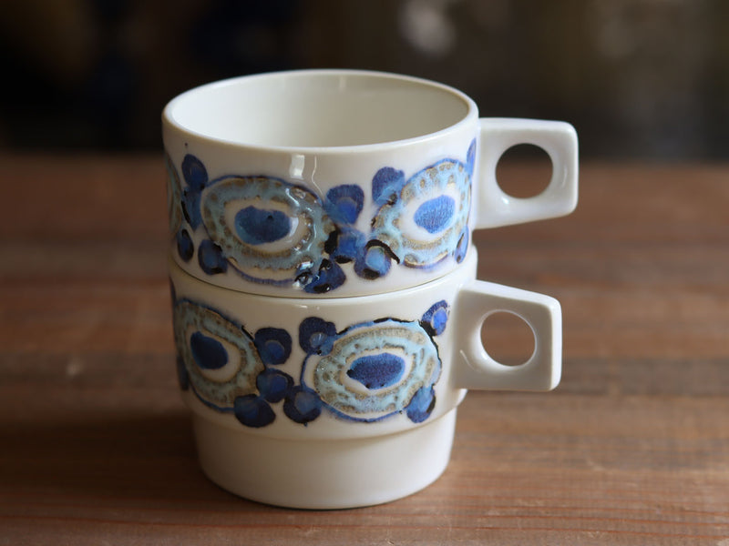 Royal copenhagen （ロイヤルコペンハーゲン） Nucella（ヌセラ） コーヒーカップソーサー ブルー / Ellen Malmer │ 北欧ヴィンテージ デンマーク