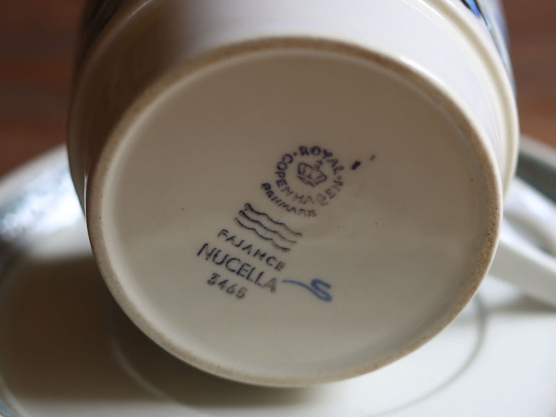 Royal copenhagen （ロイヤルコペンハーゲン） Nucella（ヌセラ） コーヒーカップソーサー ブルー / Ellen Malmer │ 北欧ヴィンテージ デンマーク